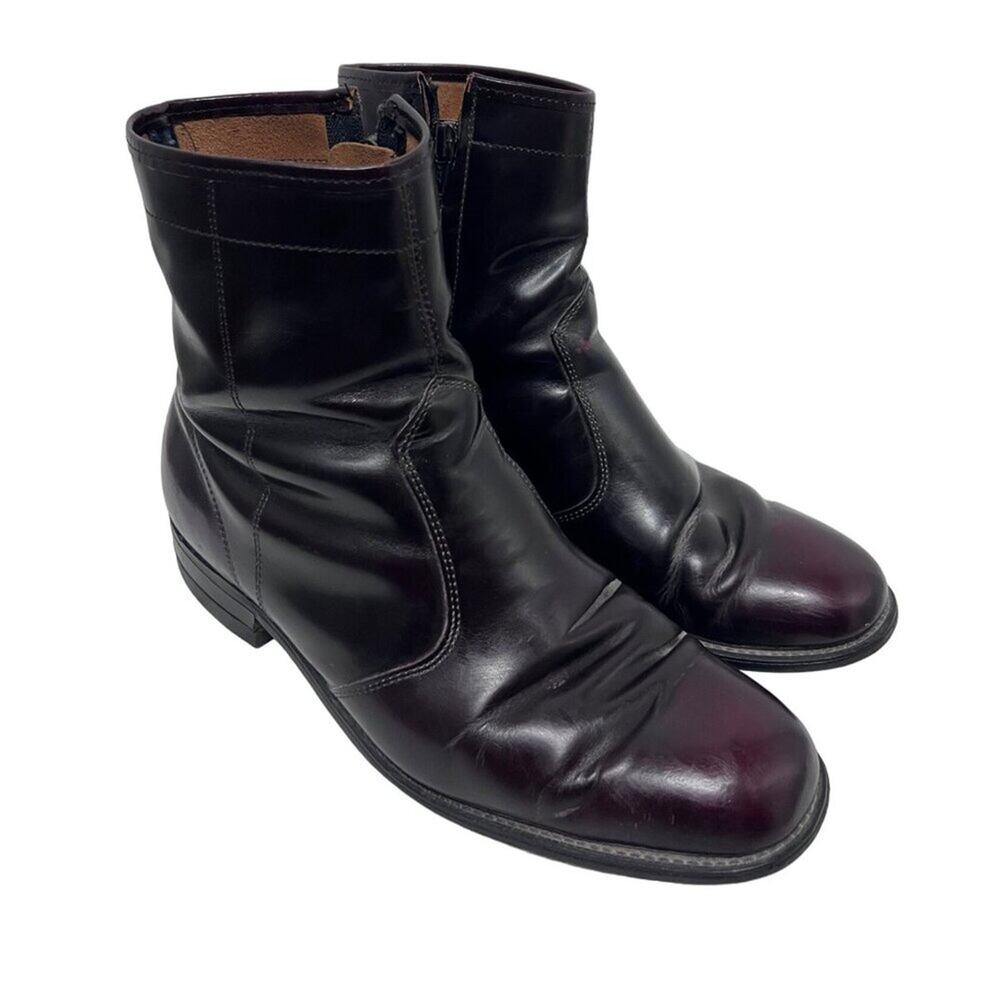 Goodyear Mens Vintage Cordovan Burgundy Leather Zip Up Ankle Boots US 9B USA